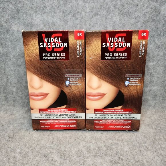 Vidal Sassoon Pro Series Hair Color # 6R Light Auburn Salon Color Expertise x 2 - Picture 1 of 2